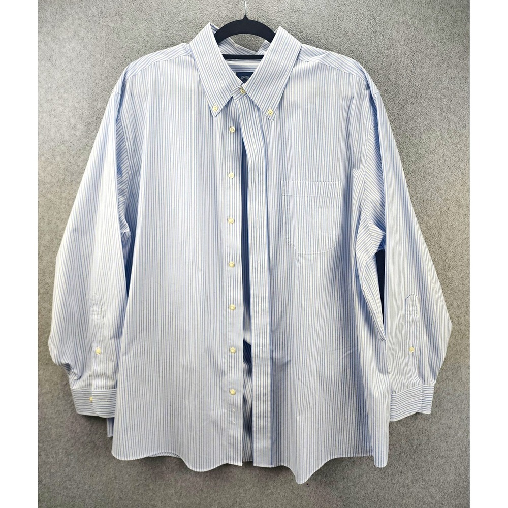 Brooks Brothers Non-Iron Stretch Striped Supima Dress Shirt 18 34/35
